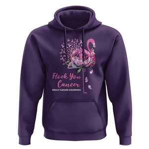 Breast Cancer Awareness Hoodie Flock you Cancer Flamingo Flower Pink Ribbon TS11 Purple Print Your Wear