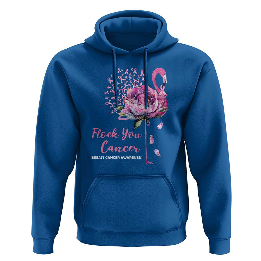 Breast Cancer Awareness Hoodie Flock you Cancer Flamingo Flower Pink Ribbon TS11 Royal Blue Print Your Wear
