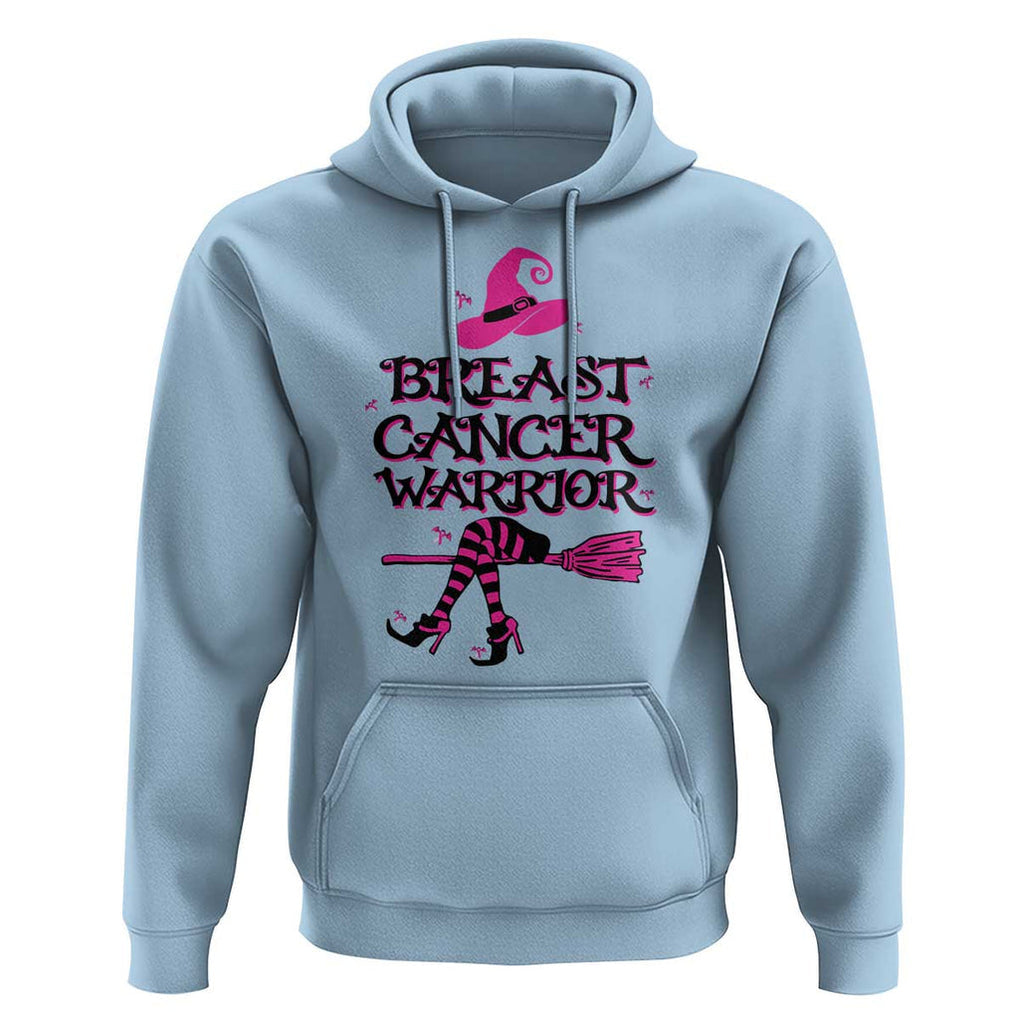Breast Cancer Warrior Witch Hoodie Hat Shoes Broom Pink Ribbon Witchy Vibe TS11 Light Blue Print Your Wear