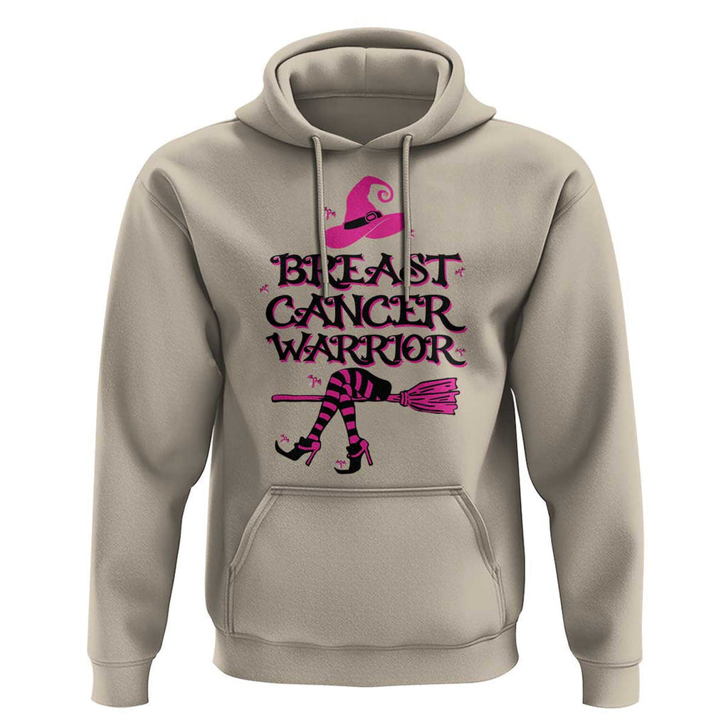 Breast Cancer Warrior Witch Hoodie Hat Shoes Broom Pink Ribbon Witchy Vibe TS11 Sand Print Your Wear
