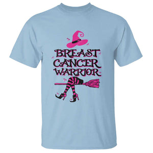 Breast Cancer Warrior Witch T Shirt Hat Shoes Broom Pink Ribbon Witchy Vibe TS11 Light Blue Print Your Wear