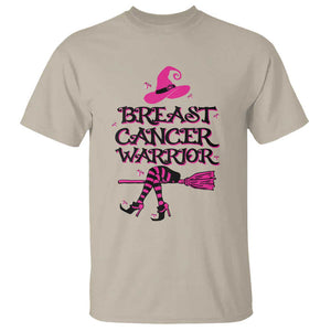 Breast Cancer Warrior Witch T Shirt Hat Shoes Broom Pink Ribbon Witchy Vibe TS11 Sand Print Your Wear