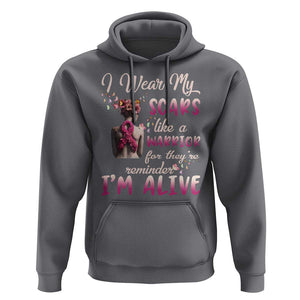 Breast Cancer Awareness Hoodie I Wear My Scars Like A Warrior For They're Reminder I'm Alive Butterfly TS11 Charcoal Print Your Wear