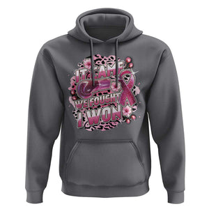 Breast Cancer Awareness Hoodie It Came We Fought I Won Boxing Gloves Pink Ribbon Flowers Leopard TS11 Charcoal Print Your Wear
