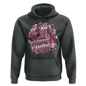 Breast Cancer Awareness Hoodie It Came We Fought I Won Boxing Gloves Pink Ribbon Flowers Leopard TS11 Dark Heather Print Your Wear
