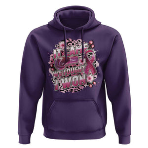 Breast Cancer Awareness Hoodie It Came We Fought I Won Boxing Gloves Pink Ribbon Flowers Leopard TS11 Purple Print Your Wear