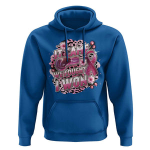 Breast Cancer Awareness Hoodie It Came We Fought I Won Boxing Gloves Pink Ribbon Flowers Leopard TS11 Royal Blue Print Your Wear