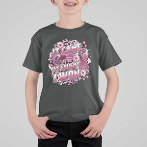 Breast Cancer Awareness T Shirt For Kid It Came We Fought I Won Boxing Gloves Pink Ribbon Flowers Leopard TS11 Dark Heather Print Your Wear