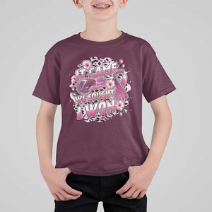 Breast Cancer Awareness T Shirt For Kid It Came We Fought I Won Boxing Gloves Pink Ribbon Flowers Leopard TS11 Maroon Print Your Wear