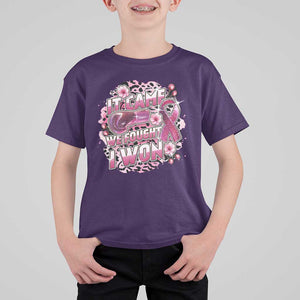 Breast Cancer Awareness T Shirt For Kid It Came We Fought I Won Boxing Gloves Pink Ribbon Flowers Leopard TS11 Purple Print Your Wear