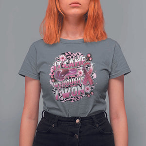 Breast Cancer Awareness T Shirt For Women It Came We Fought I Won Boxing Gloves Pink Ribbon Flowers Leopard TS11 Charcoal Print Your Wear