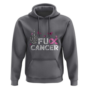 Breast Cancer Awareness Hoodie Fuck Cancer Pink Ribbon Skeleton Hand Butterfly TS11 Charcoal Print Your Wear