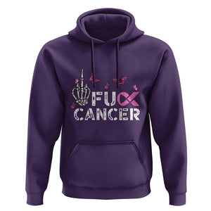 Breast Cancer Awareness Hoodie Fuck Cancer Pink Ribbon Skeleton Hand Butterfly TS11 Purple Print Your Wear