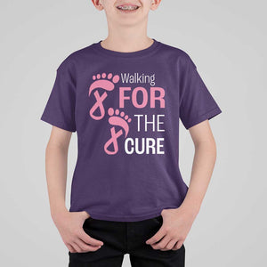Breast Cancer Awareness T Shirt For Kid Walking For The Cure Pink Ribbon Footprints TS11 Purple Print Your Wear