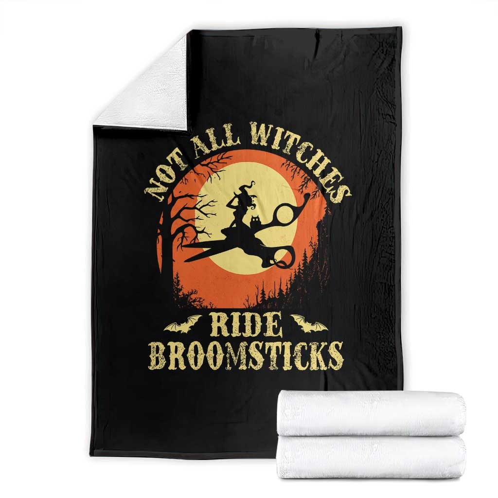 Funny Lesbian Witch Halloween Throw Blanket Not All Witches Ride Broomsticks TS11 Black Print Your Wear