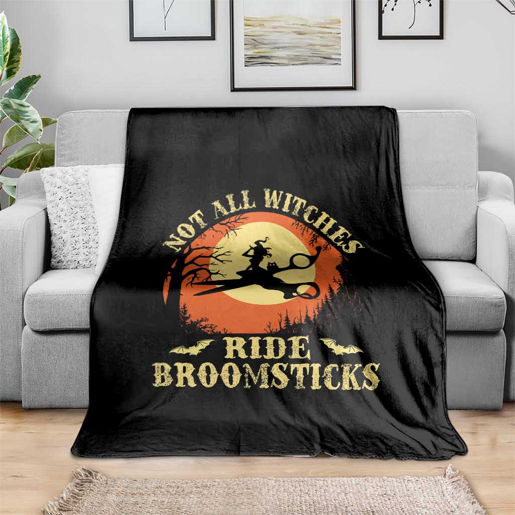 Funny Lesbian Witch Halloween Throw Blanket Not All Witches Ride Broomsticks TS11 Print Your Wear