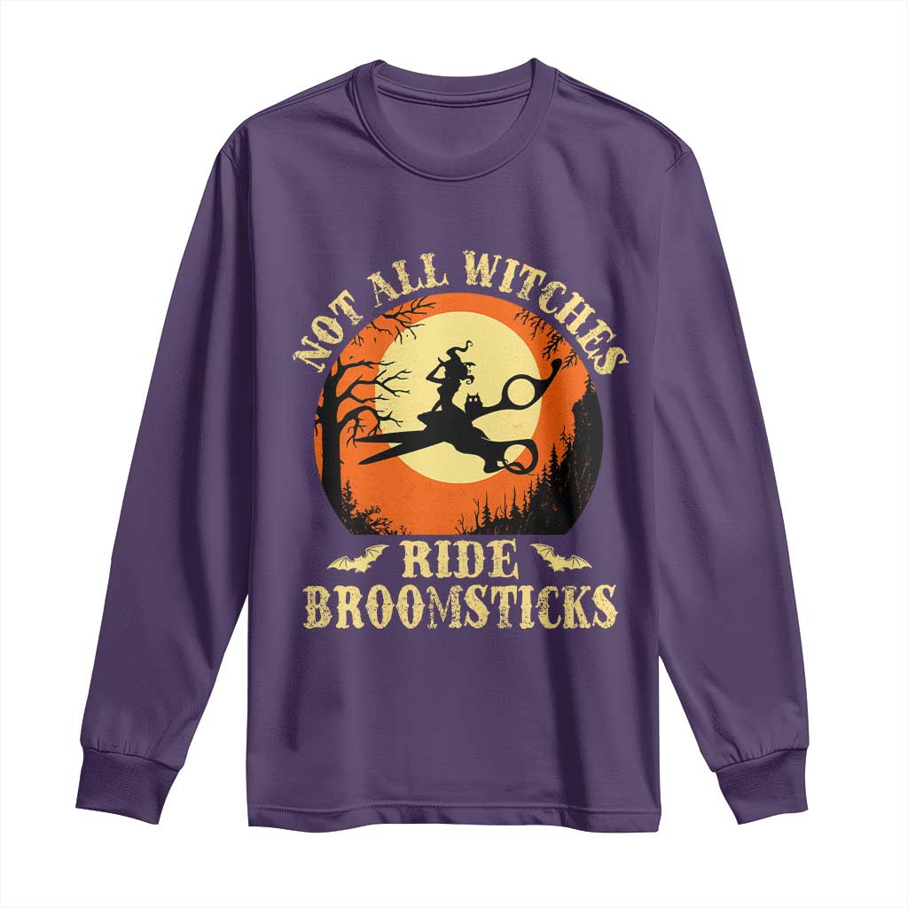 Funny Lesbian Witch Halloween Long Sleeve Shirt Not All Witches Ride Broomsticks TS11 Purple Print Your Wear