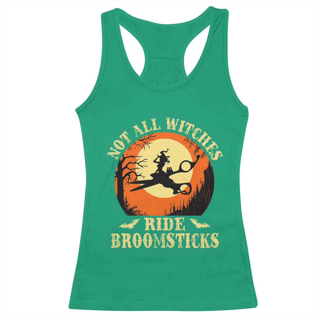 Funny Lesbian Witch Halloween Racerback Tank Top Not All Witches Ride Broomsticks TS11 Irish Green Print Your Wear