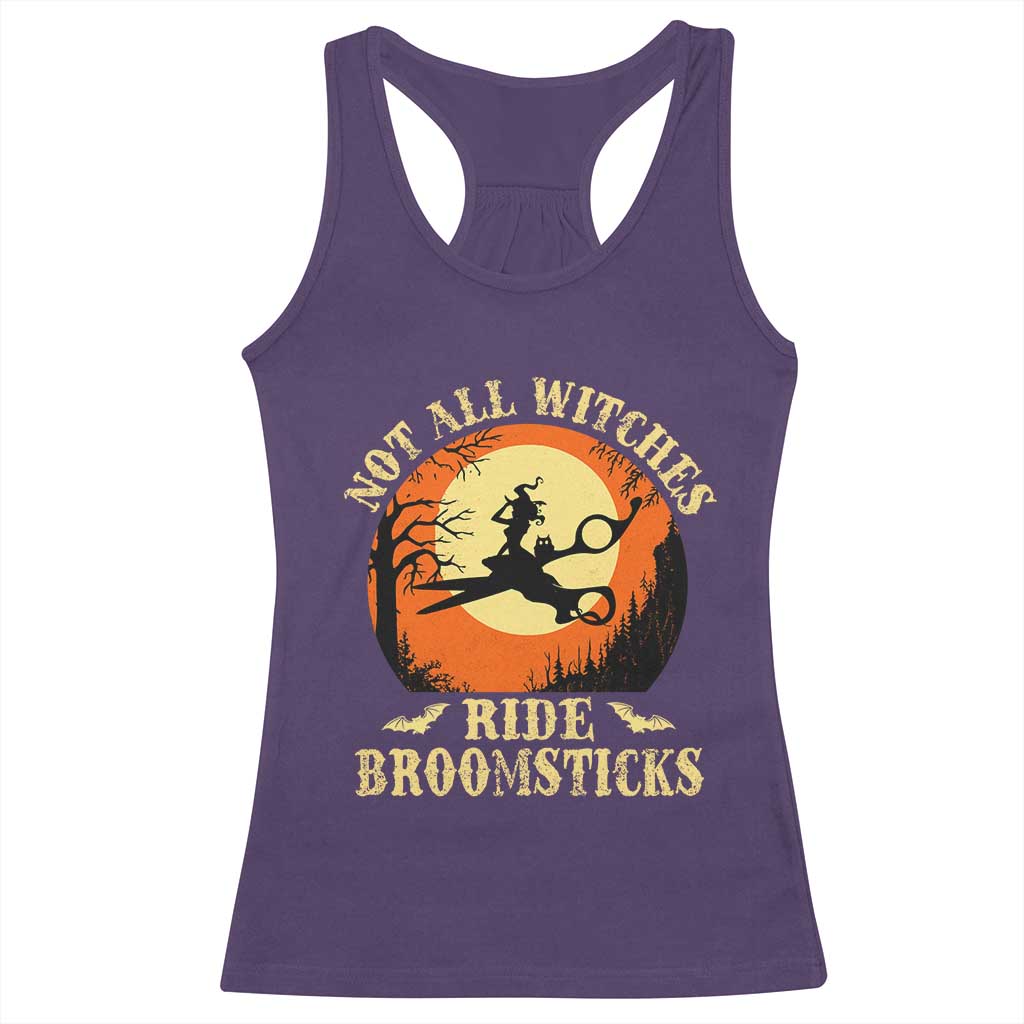 Funny Lesbian Witch Halloween Racerback Tank Top Not All Witches Ride Broomsticks TS11 Purple Print Your Wear