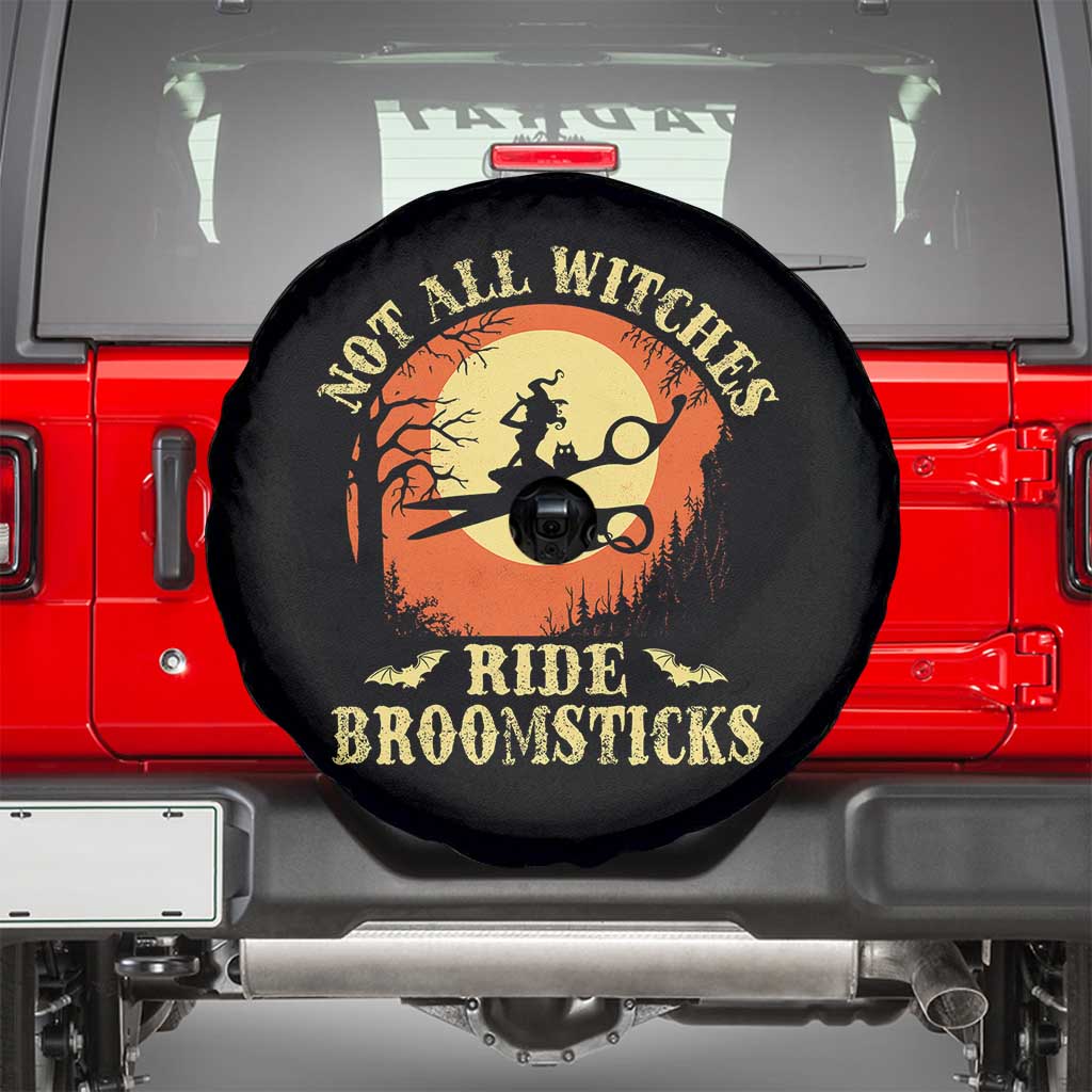 Funny Lesbian Witch Halloween Spare Tire Cover Not All Witches Ride Broomsticks TS11 Black Print Your Wear