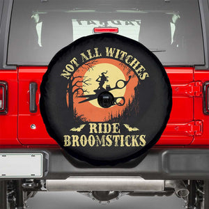 Funny Lesbian Witch Halloween Spare Tire Cover Not All Witches Ride Broomsticks TS11 Black Print Your Wear