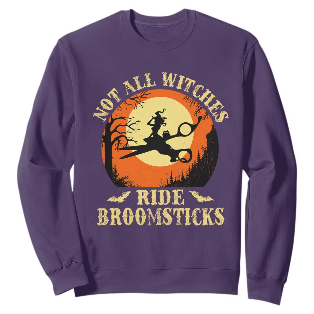 Funny Lesbian Witch Halloween Sweatshirt Not All Witches Ride Broomsticks TS11 Purple Print Your Wear
