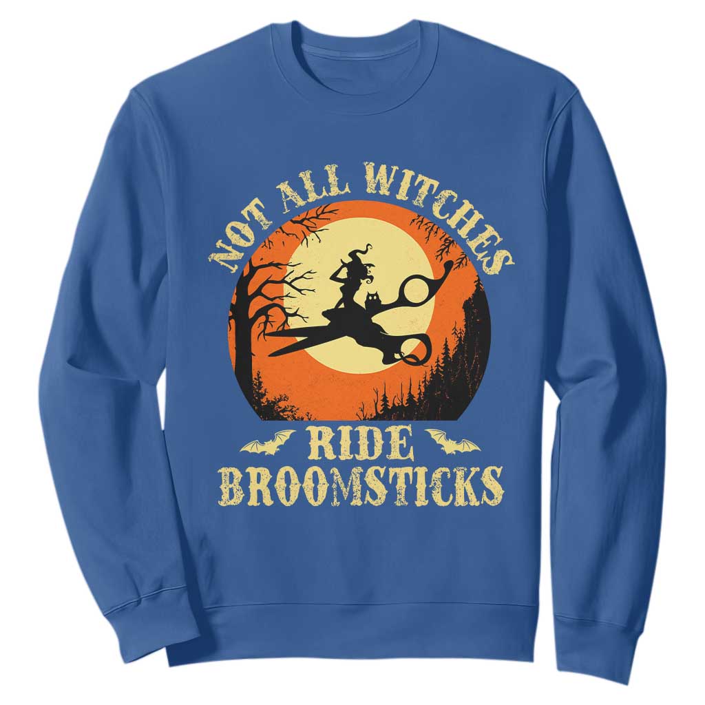 Funny Lesbian Witch Halloween Sweatshirt Not All Witches Ride Broomsticks TS11 Royal Blue Print Your Wear