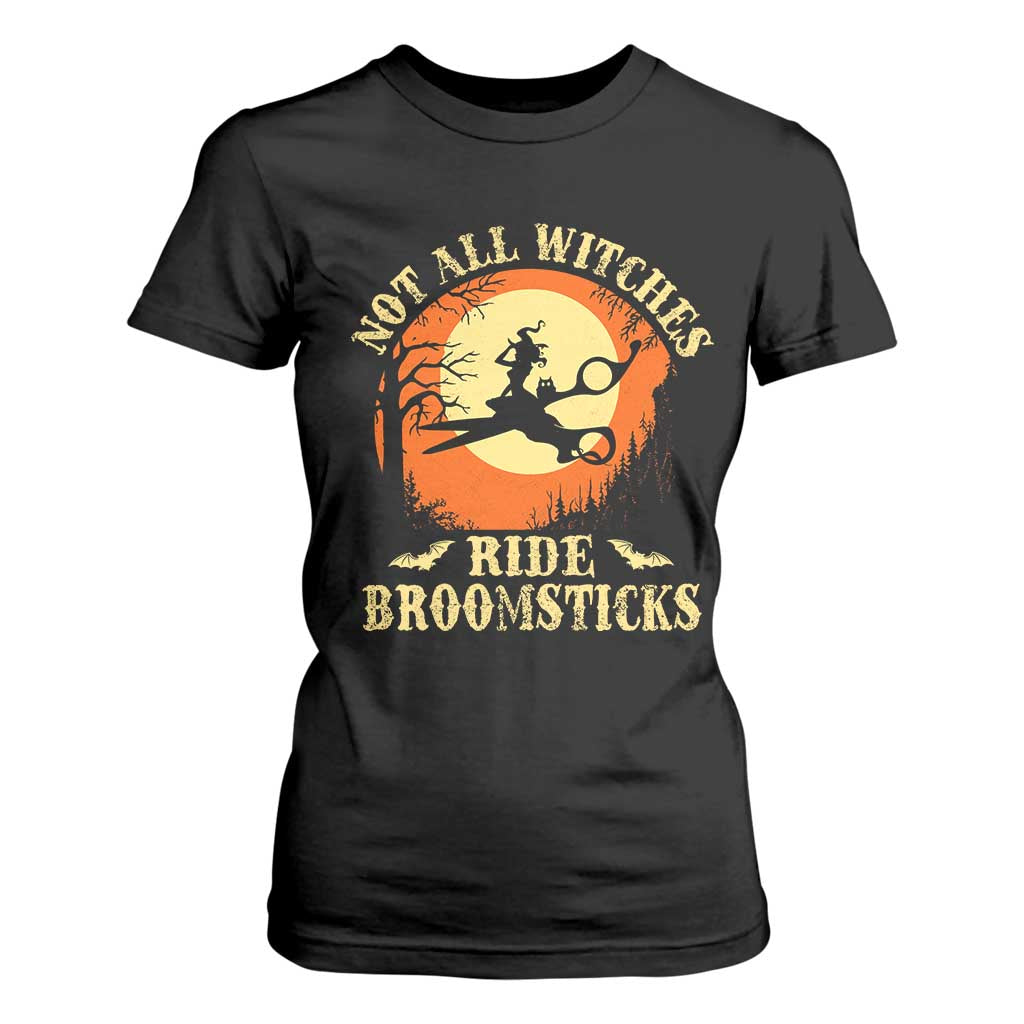 Funny Lesbian Witch Halloween T Shirt For Women Not All Witches Ride Broomsticks TS11 Black Print Your Wear