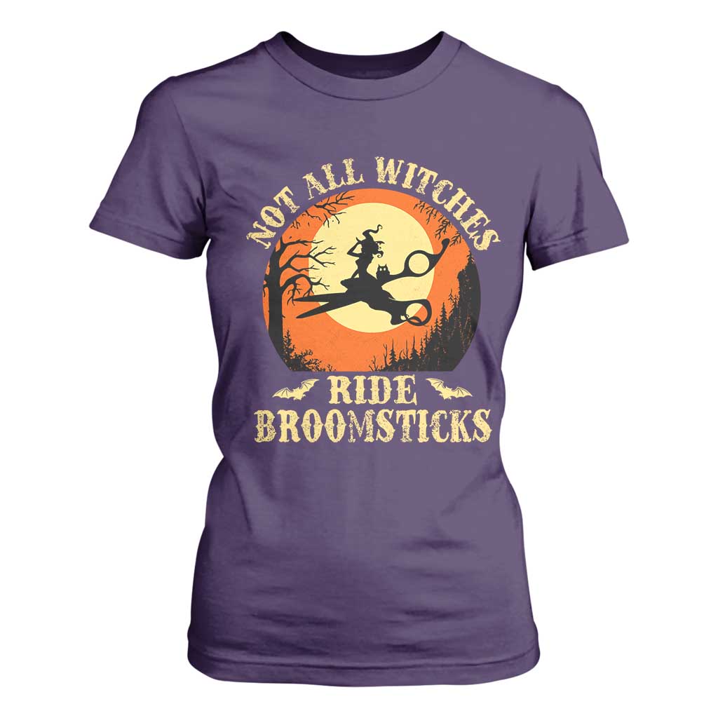 Funny Lesbian Witch Halloween T Shirt For Women Not All Witches Ride Broomsticks TS11 Purple Print Your Wear