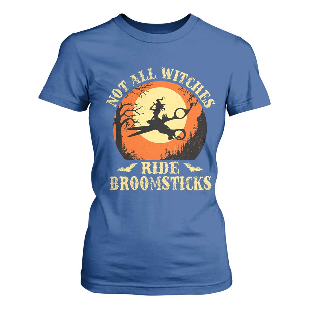 Funny Lesbian Witch Halloween T Shirt For Women Not All Witches Ride Broomsticks TS11 Royal Blue Print Your Wear
