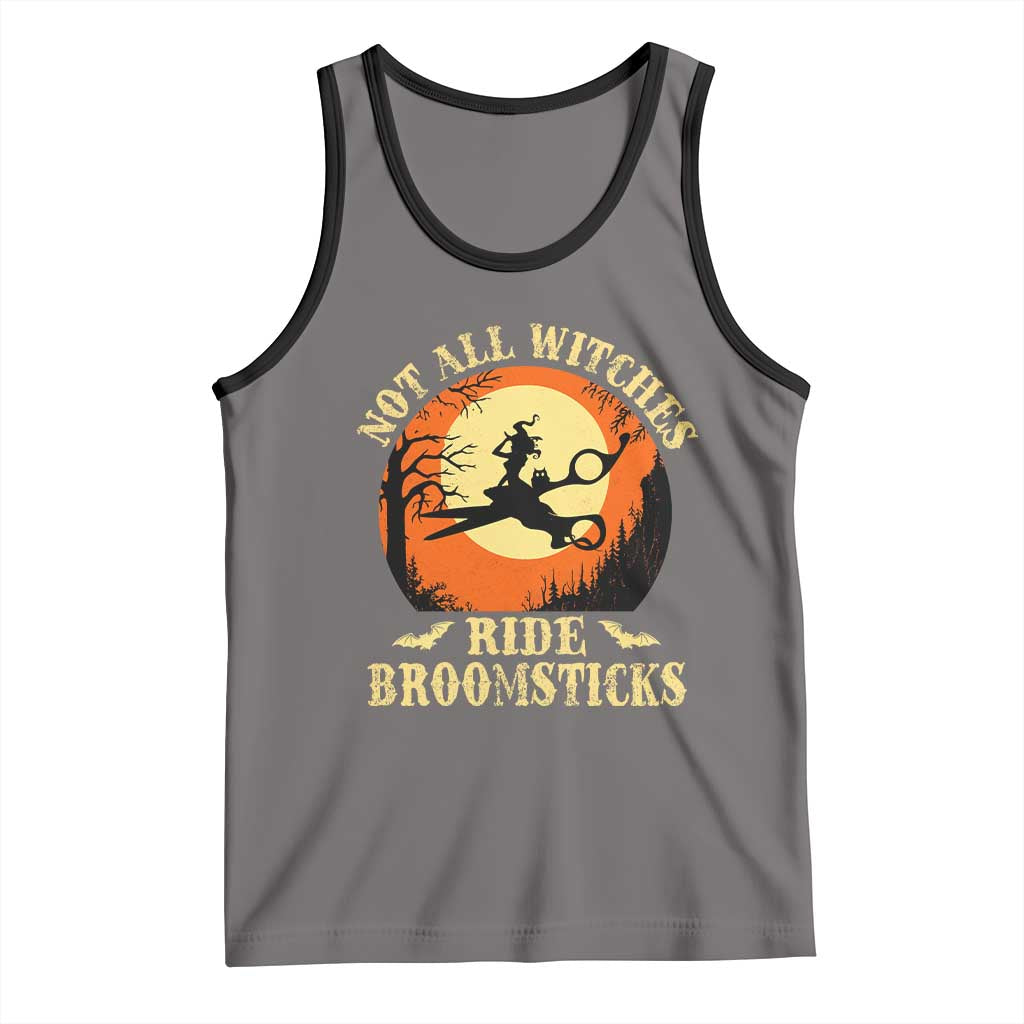 Funny Lesbian Witch Halloween Tank Top Not All Witches Ride Broomsticks TS11 Deep Heather Black Print Your Wear