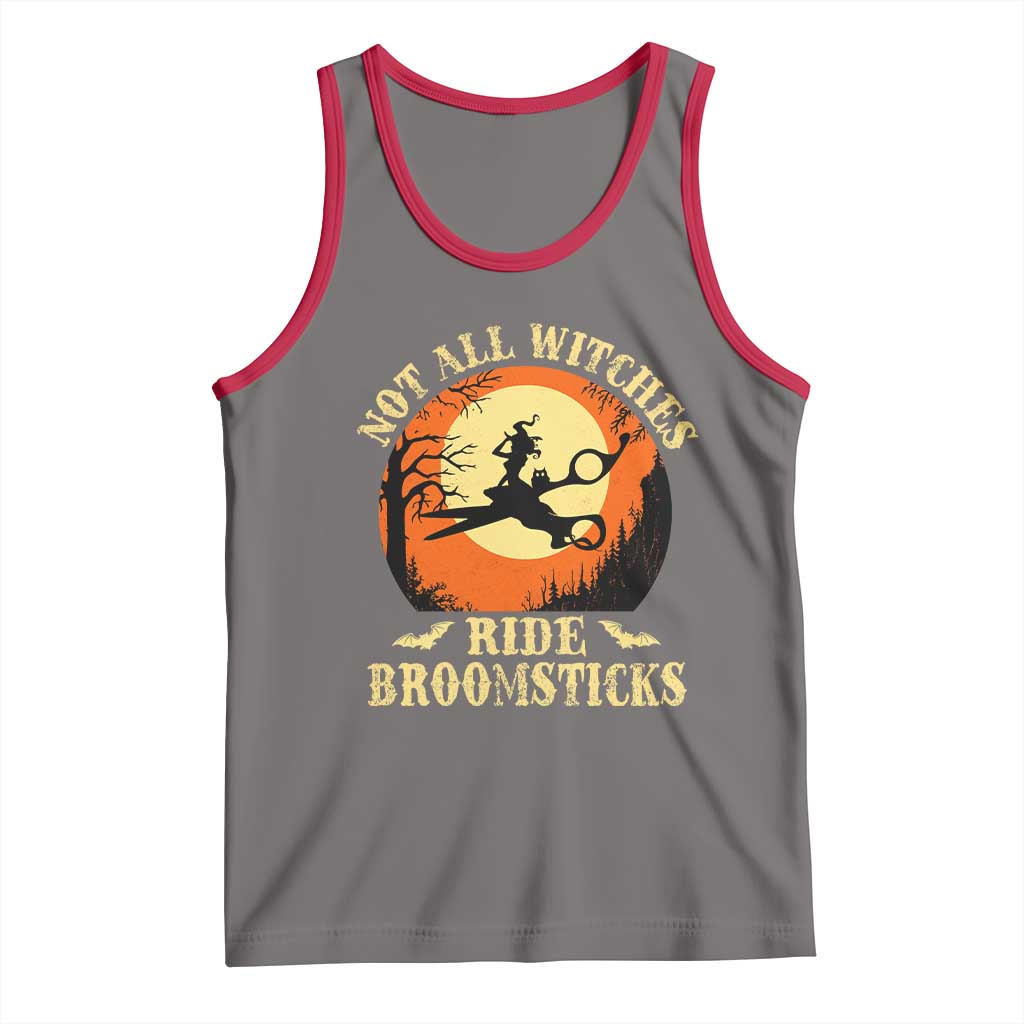 Funny Lesbian Witch Halloween Tank Top Not All Witches Ride Broomsticks TS11 Deep Heather Red Print Your Wear