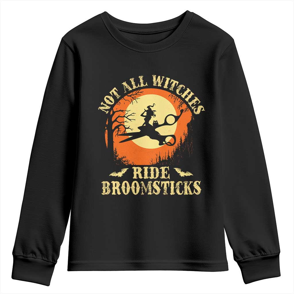 Funny Lesbian Witch Halloween Youth Sweatshirt Not All Witches Ride Broomsticks TS11 Black Print Your Wear