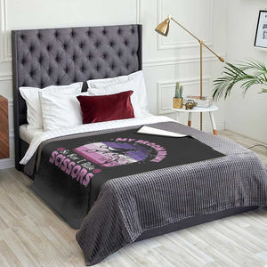 Funny Lesbian Witch Halloween Throw Blanket My Broom Broke So Now I Ride Scissors TS11 Print Your Wear