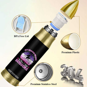 Funny Lesbian Witch Halloween Bullet Tumbler My Broom Broke So Now I Ride Scissors TS11 Print Your Wear