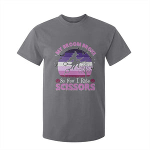 Funny Lesbian Witch Halloween T Shirt For Kid My Broom Broke So Now I Ride Scissors TS11 Charcoal Print Your Wear
