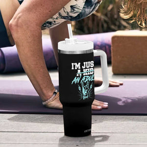 Funny Rock N Roll Lover Tumbler With Handle I Am Just A Kid Adulthood Saying TS11 Print Your Wear