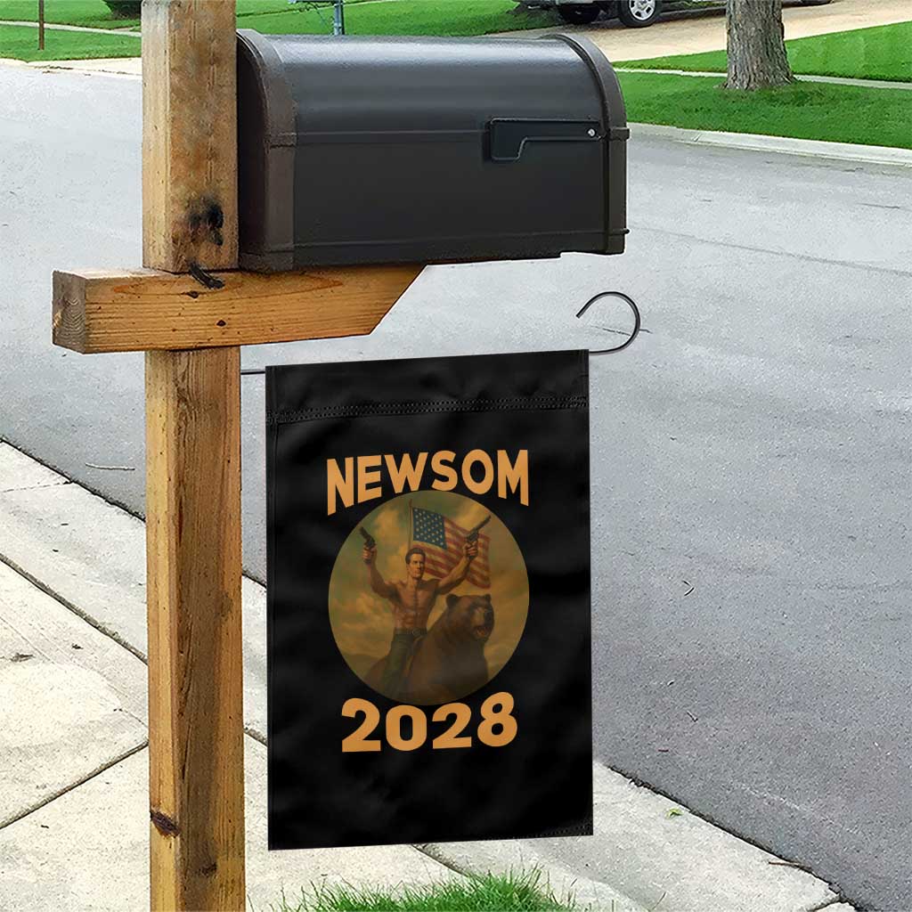 Gavin Newsom 2028 Garden Flag Patriotic Leader President 48 Riding Bear TS11 Print Your Wear