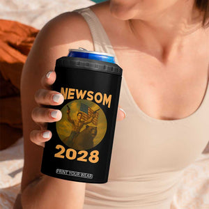 Gavin Newsom 2028 4 in 1 Can Cooler Tumbler Patriotic Leader President 48 Riding Bear TS11 Print Your Wear