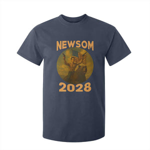 Gavin Newsom 2028 T Shirt For Kid Patriotic Leader President 48 Riding Bear TS11 Navy Print Your Wear