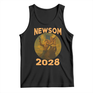 Gavin Newsom 2028 Tank Top Patriotic Leader President 48 Riding Bear TS11 Black Print Your Wear