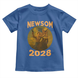 Gavin Newsom 2028 Toddler T Shirt Patriotic Leader President 48 Riding Bear TS11 Royal Blue Print Your Wear