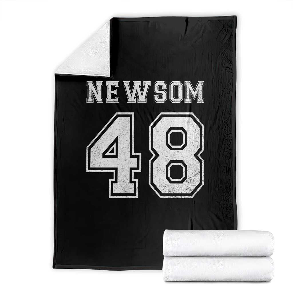Newsom 48 Throw Blanket Gavin Newsom 2028 Presidential Election Campaign TS11 Black Print Your Wear