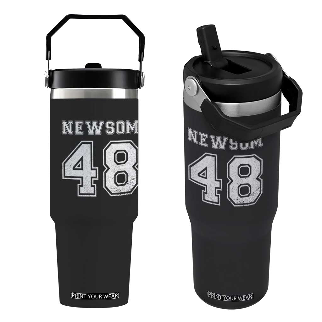 Newsom 48 Flip Straw Tumbler Gavin Newsom 2028 Presidential Election Campaign TS11 One Size: 30 oz Black Print Your Wear