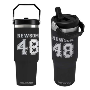 Newsom 48 Flip Straw Tumbler Gavin Newsom 2028 Presidential Election Campaign TS11 One Size: 30 oz Black Print Your Wear