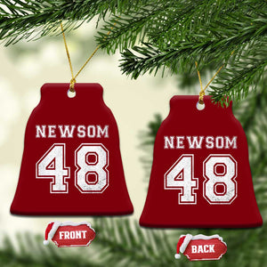 Newsom 48 Ceramic Ornament Gavin Newsom 2028 Presidential Election Campaign - Print Your Wear