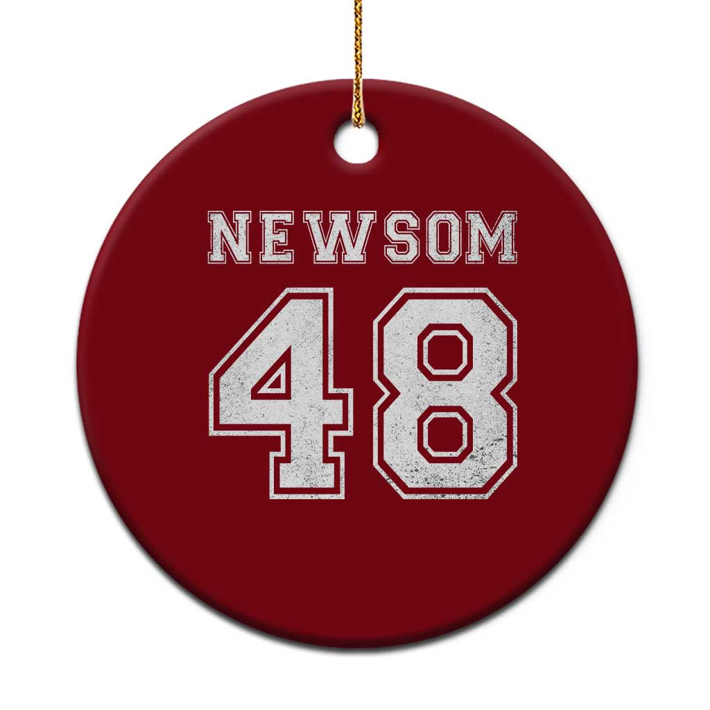 Newsom 48 Ceramic Ornament Gavin Newsom 2028 Presidential Election Campaign - Print Your Wear