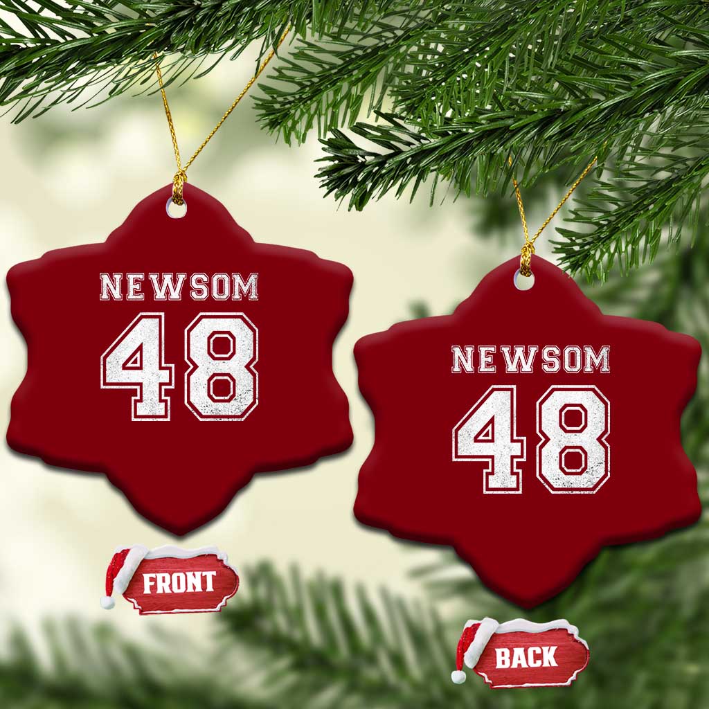 Newsom 48 Ceramic Ornament Gavin Newsom 2028 Presidential Election Campaign - Print Your Wear