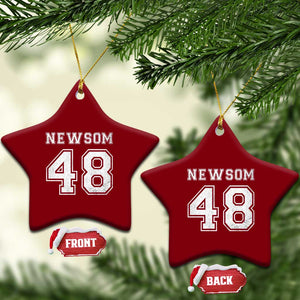 Newsom 48 Ceramic Ornament Gavin Newsom 2028 Presidential Election Campaign - Print Your Wear