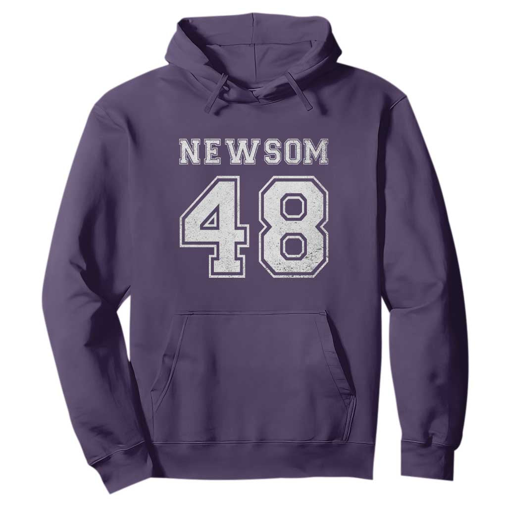 Newsom 48 Hoodie Gavin Newsom 2028 Presidential Election Campaign TS11 Purple Print Your Wear